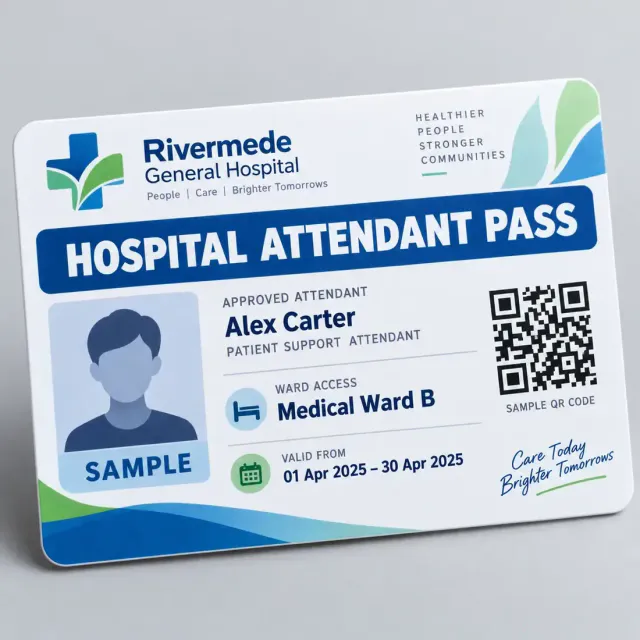 Hospital Attendant Pass Printing
