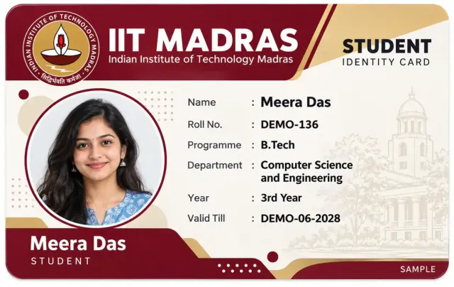 IIT Madras ID Card Printing
