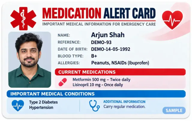 Medication Alert Card Printing