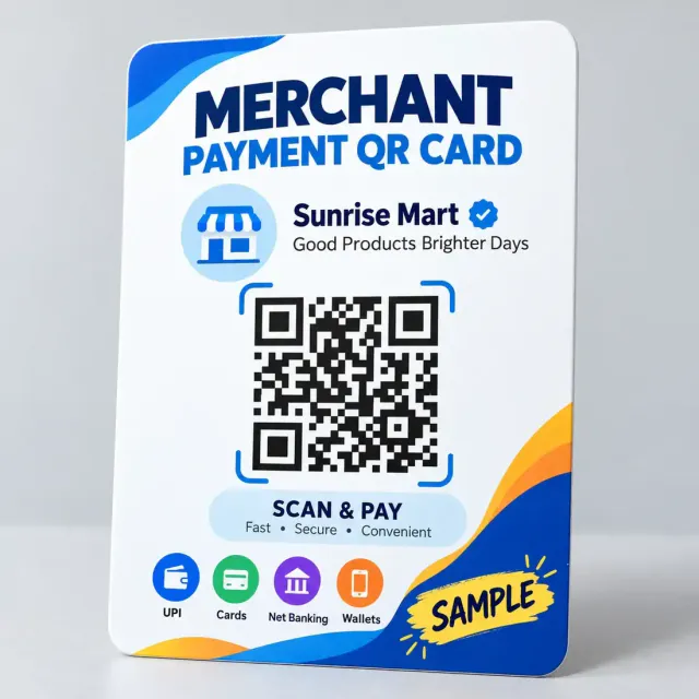 Merchant Payment QR Card Printing