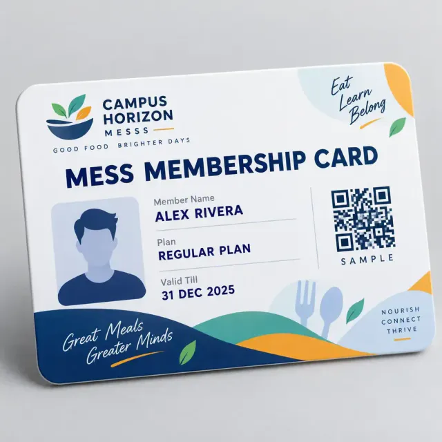 Mess Membership Card Printing