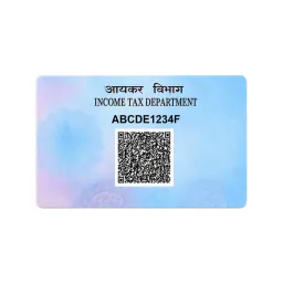 Back of a PVC PAN card showing the QR code and PAN number