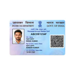 PVC PAN card front with photo, PAN number and QR code on a durable plastic card