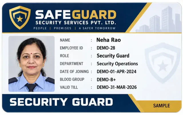 Security Guard ID Card Printing