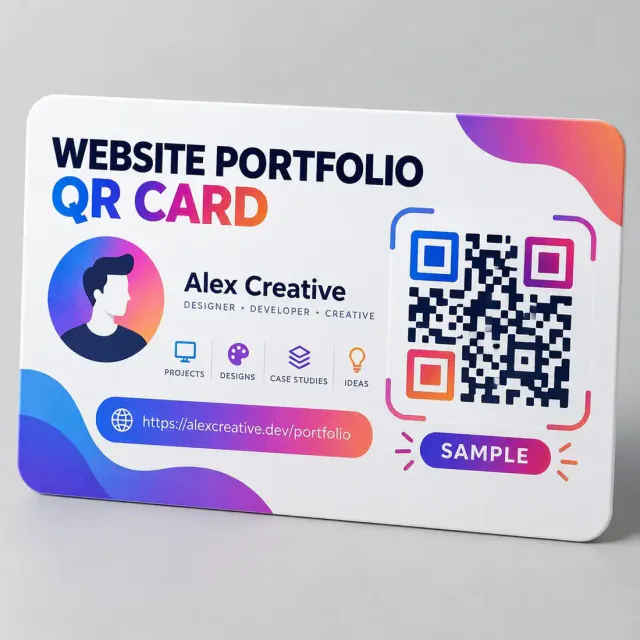 Website Portfolio QR Card Printing